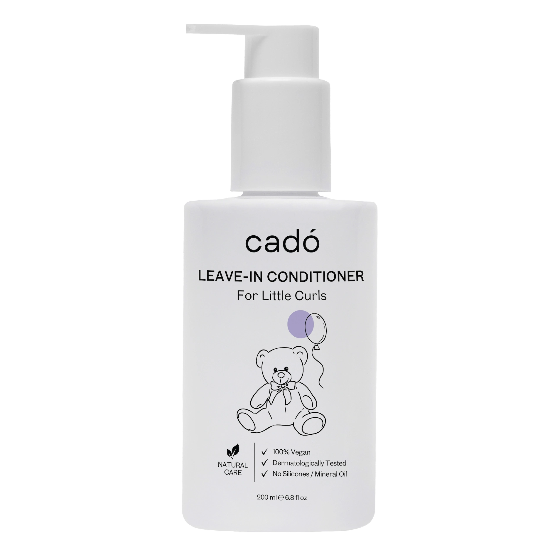 The 'For Little Curls' edition by cadó, a gentle kids' leave-in conditioner designed for safe and easy hair detangling.