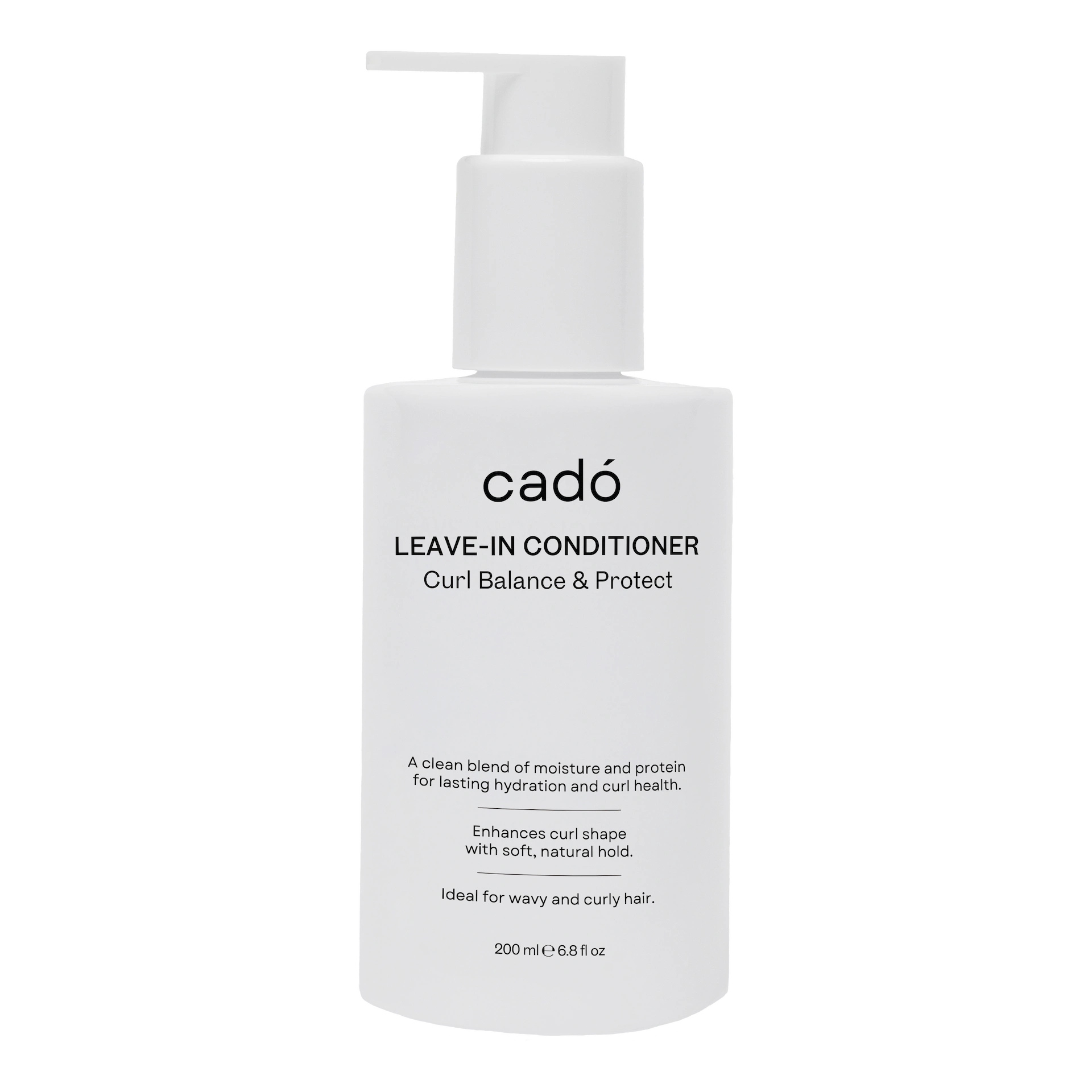 Professional bottle of cadó Leave-in Conditioner for hydration and curl protection, ideal for wavy and curly hair.